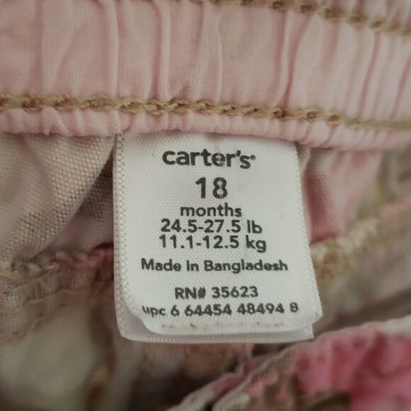 Lot of 2 - Faded Glory Shorts and Carter's Pink Camo Pants - Both Sz 18 Mos - Picture 12 of 13